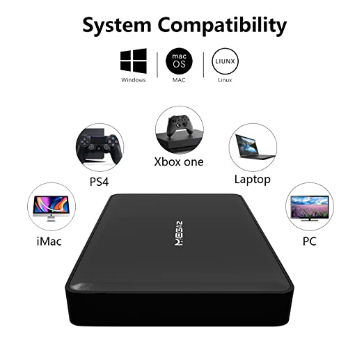 320GB External Hard Drive - MegaZ Backup Slim 2.5'' Portable HDD USB 3.0 for PC, Mac, Laptop, PS4, Xbox one and Chromebook, 3 Year Warranty