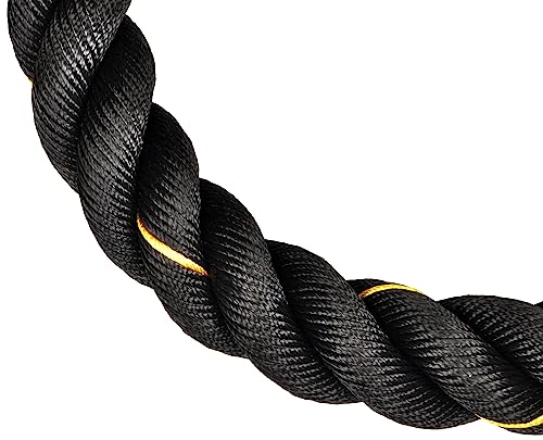 Signature Fitness Battle Rope 1.5Inch 2 Inch Diameter Poly Dacron 30 FT, 40 FT, 50 FT Length, Heavy Ropes for Home Gym and Workout