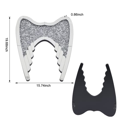 Guardian Angel Wing Crystal Rhinestone Diamond Glass Mirror for Home Decoration Wall Hang Mirror Glass Diamond Décor