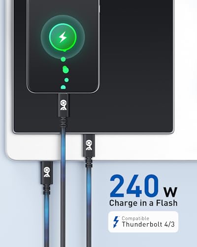 Cable Matters [USB-IF Certified 240W USB C Cable 3.3 ft in Black for MacBook Pro, iPad Pro, iPhone 15 Pro, Apple Vision Pro (140W USB C Charger Cable, USB C Charging Cable, USB 2.0, No Video)