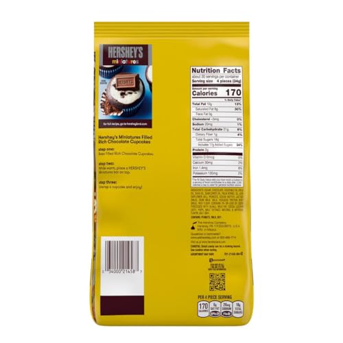 HERSHEY'S Miniatures Assorted Chocolate Candy Party Pack, 35.9 oz
