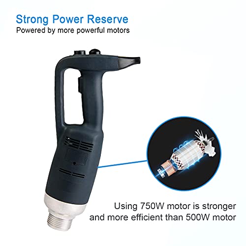12 in Heavy Duty Immersion Blender Handheld Kitchen, Hand Blenders for Kitchen, Commercial Mixer Electric, 500W Detachable Shaft Adjustable Variable Speed, Emulsifier Blender Handheld
