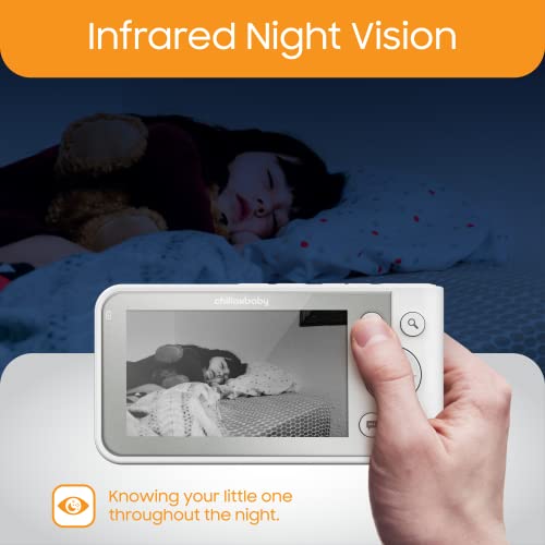Chillax Giraffe Pro Smart Baby Monitor – WiFi Video Baby Monitor with Full HD 1080p Camera and 4.3” Video Parent Unit, Privacy Protection Switch, Auto Dimming LED, Gooseneck, 2-way Audio, Night Vision