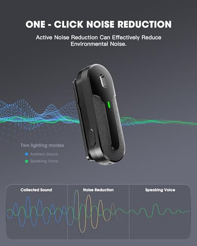 Wireless Lavalier Microphones for iPhone,Android,2 Pack 2.4G Clip on Lapel Mini Mic with Noise Cancellation for Video Recording,Interview,Vlog,Live Streaming