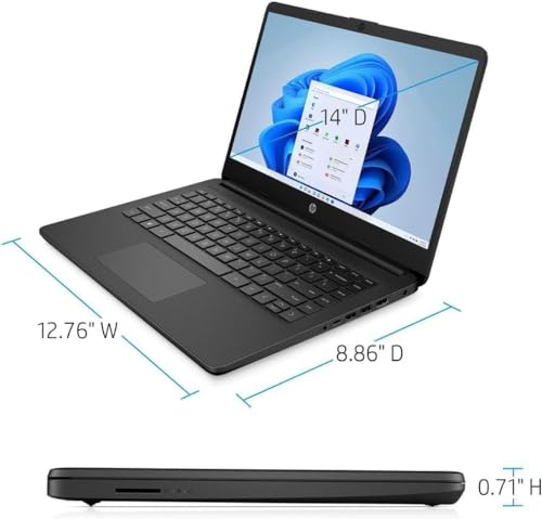 HP Stream 14-inch Laptop for Student and Business - Intel Quad-Core Processor, 4GB RAM, 320GB Storage (64GB eMMC + 256GB Card), 1-Year Office 365, Webcam, 11H Long Battery Life, Wi-Fi, Win11 H in S