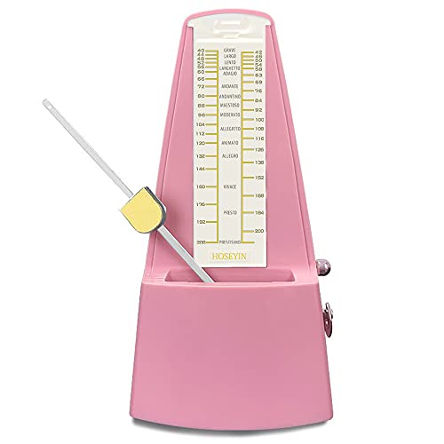 Mechanical Metronome, Universal Metronome for Piano, Guitar, Violin, and Other Instruments (Standard, Pink)