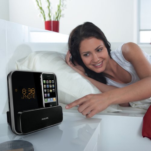 Philips DC315/37 Speaker System for 30-Pin iPod/iPhone with LED Clock Radio (Black)