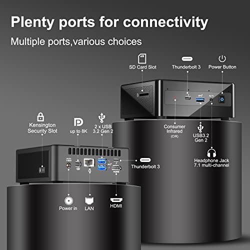 Intel NUC 11 NUC11PAHI5 Panther Canyon Mini PC, i5-1135G7, 16GB RAM, 512GB SSD, Mini Computers Windows 11 Pro for Business Home Office, Support 8K/WiFi 6/4K Quad Display/Bluetooth 5/Thunderbolt 3