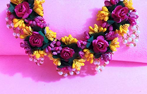 C&G INDIA Flower Designer Jewellery Set For Women And Girls Mehandi Haldi Bridal Baby Shower Marriage