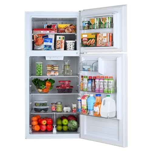 Kenmore 30 in. 18.2 cu. ft. Capacity Refrigerator/Freezer with Adjustable Glass Shelving, Humidity Control Crispers, Gallon Door Bins, ENERGY STAR Certified, White