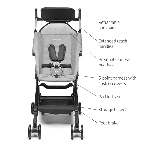 Munchkin® Sparrow™ Ultra Compact Lightweight Travel Stroller for Babies & Toddlers, Grey