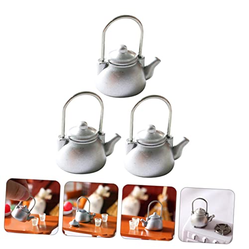 Toyvian 3 Pcs Old-Fashioned Kettle The Office Decor Home Decor Miniture House Furniture Orange Decor Miniature Dollhouse Office Desk Decor Stuff Mini Accessories Plastic Cup Old Fashioned