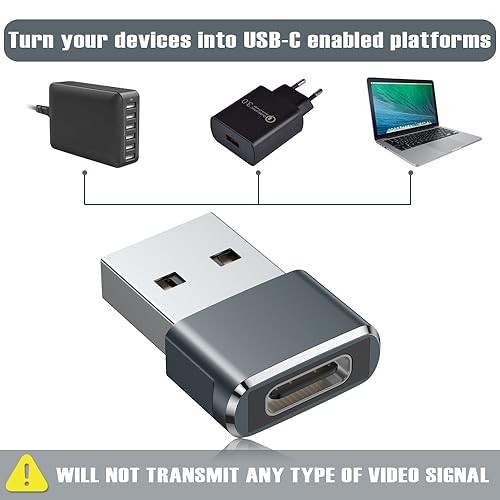Basesailor USB to USB C Adapter 2Pack,USBC Female to A Male OTG Charger Type C Converter for Apple Watch Ultra iWatch 7 8 9,iPhone 15 14 13 Plus Pro Max,AirPods 3,iPad Air,Car,Samsung Galaxy S24 23,16