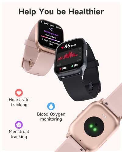 Smart Watch for Women(Answer/Make Calls), Alexa Built-in, Fitness Tracker, Heart Rate/Sleep Tracker/100 Sports/IP68 Waterproof, Smartwatch Compatible Android iPhone