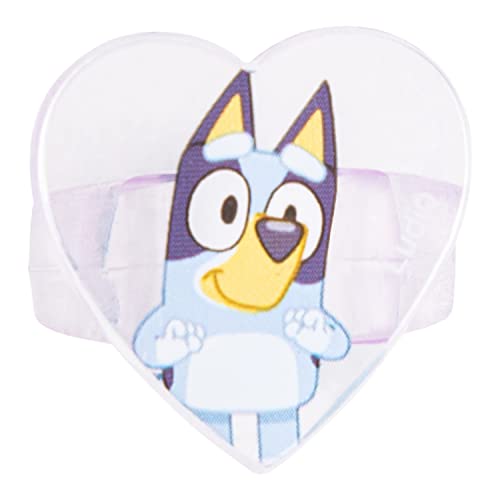 Luv Her Bluey Girls BFF 6 Piece Toy Jewelry Box Set with 2 Rings, 2 Bead Bracelets and Snap Hair Clips Ages 3+