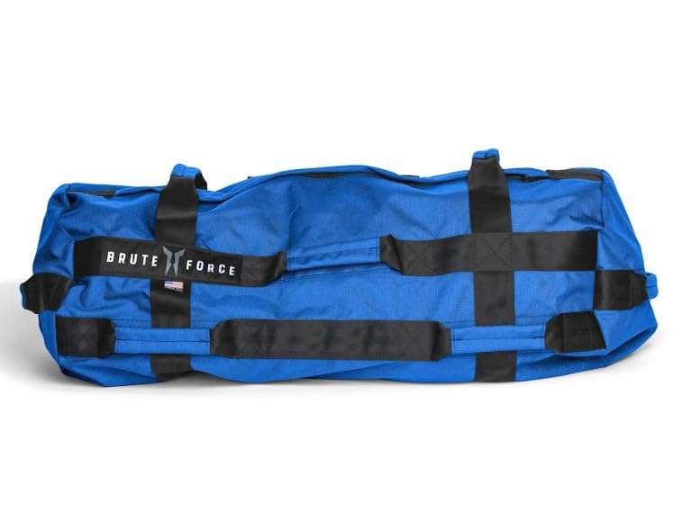 Brute Force Athlete Sandbag, Adjustable, Weighted Heavy Bag, Workout Equipment for Home Gym, Strength Training and Weight Lifting, Sandbags for Working Out, Made in USA, Royal Blue, 25-75 lbs