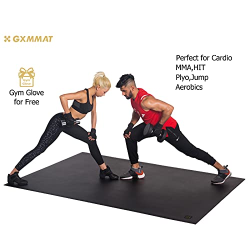 Gxmmat Large Exercise Mat 6'x8'x7mm, Thick Workout Mats for Home Gym Flooring, Extra Wide Non-Slip Durable Cardio Mat, High Density, Shoe Friendly, Perfect for Plyo, MMA, Jump Rope, Stretch, Fitness
