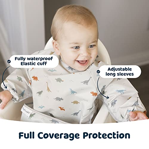 Tiny Twinkle Mess Proof Baby Bib, Full Sleeve Bib Outfit, Waterproof Bib for Toddlers, Machine Washable, Tug Proof Closure