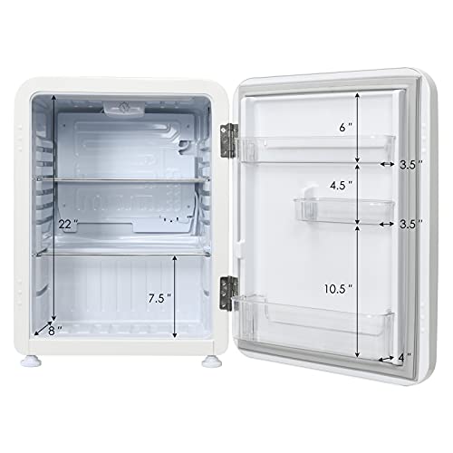 COSTWAY Compact Refrigerator, 2.4 cu ft. Single Door Small Fridge with Auto Defrost, Adjustable Temperature 32℉ to 50℉, Reversible Door, Removable Glass Shelves, Mini Fridge for Bedroom, Apartment, White