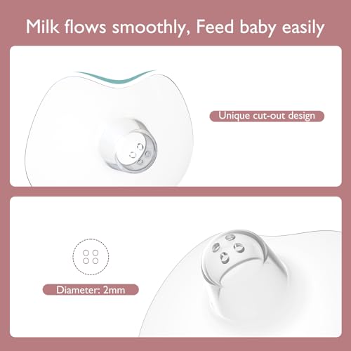 Momcozy Contact Nipple Shields, 100% Food-Grade Silicone for Breastfeeding Difficulties, Ultra-Thin & Super-Soft, Made Without BPA/BPS, Include Carry Case (17mm)