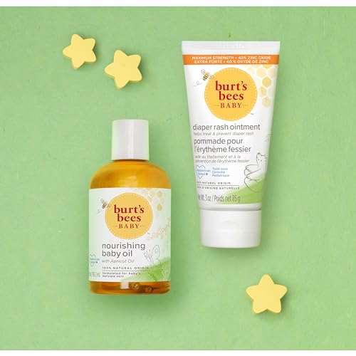 Burt's Bees Baby Diaper Rash Cream, 40% Zinc Oxide Calms & Soothes Skin for Fast Relief, Eczema Safe Balm, 100% Natural Origin Plant Based Formula, Pediatrician Tested, Travel Size, 6 oz (3 oz 2-Pack)