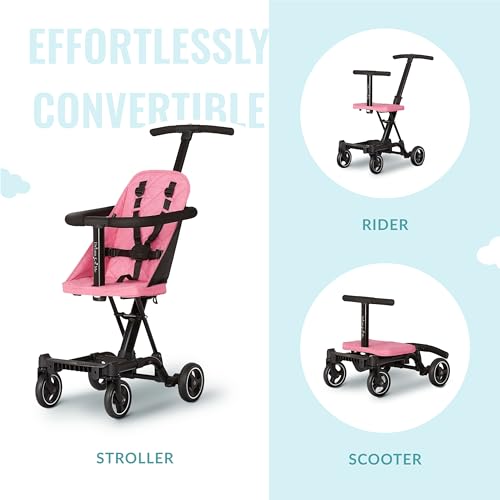 Lightweight and Compact Coast Rider Stroller with One Hand Easy Fold, Adjustable Handles and Soft Ride Wheels, Pink, 365-PINK
