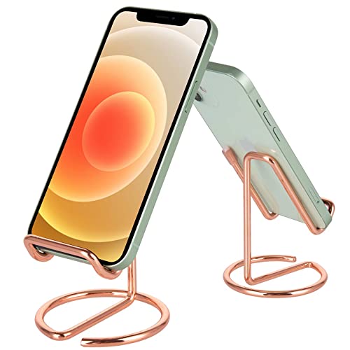 Cell Phone Stand Holder Desk Accessories, Cute Metal Rose Gold, Compatible with All Mobile Phones, iPhone, Switch, iPad