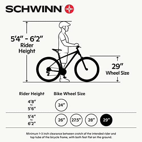 Schwinn Traxion Mens and Womens Mountain Bike, 29-Inch Wheels, 24-Speed Shifters, Full Suspension, Mechanical Disc Brakes, Blue/Grey