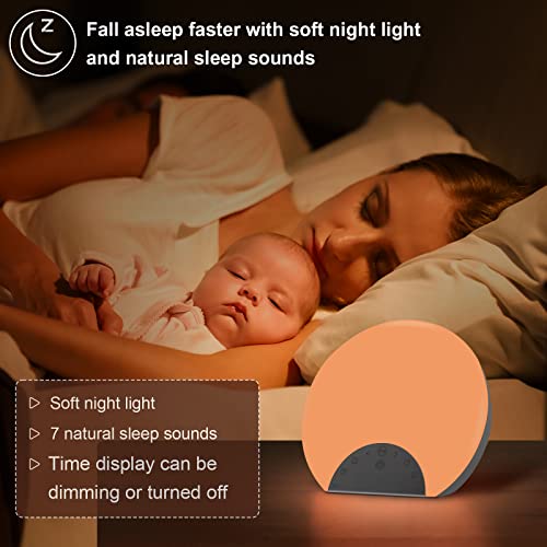 Sunrise Alarm Clock Wake Up Light for Kids, Adults, Heavy Sleepers with Dual Alarms, Snooze, Sleep Aid with 7 Nature Sounds for Bedrooms with 8 Colors Night light, FM Radio, Gift Ideas