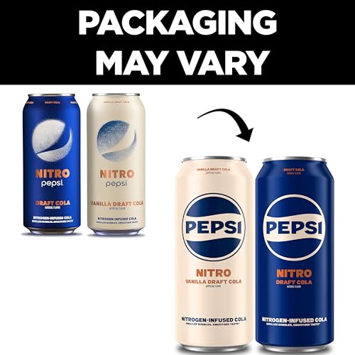 Pepsi Nitro, Draft Cola & Vanilla Draft Cola Variety Pack, 13.65oz Cans (12 Pack)