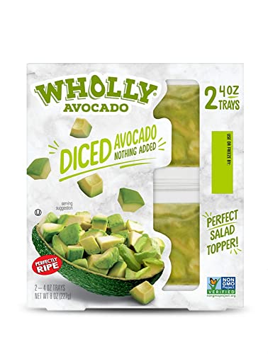 Wholly Avocado Diced, 4 oz Tray (2 Pack)
