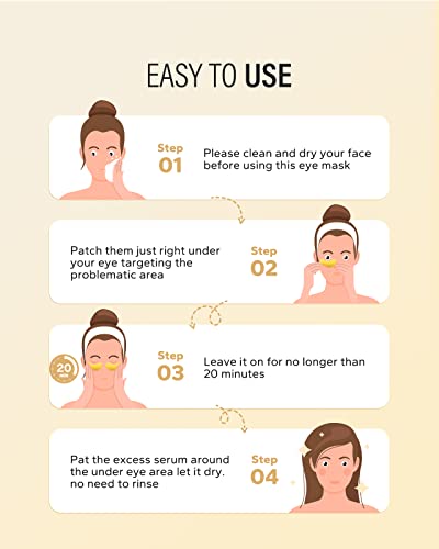 24k Gold Under Eye Patches (15 Pairs), eye mask, Collagen Skin Care Products, Eye Patches for Puffy Eyes, eye masks for dark circles and puffiness