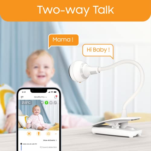 Chillax Giraffe Pro Smart Baby Monitor – WiFi Video Baby Monitor with Full HD 1080p Camera and 4.3” Video Parent Unit, Privacy Protection Switch, Auto Dimming LED, Gooseneck, 2-way Audio, Night Vision