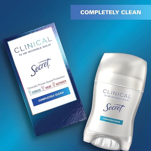 Secret Clinical Strength Antiperspirant and Deodorant for Women Invisible Solid Completely Clean 2.6 Oz