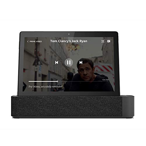 Lenovo Smart Tab P10 10.1” Android Tablet, Alexa-Enabled Smart Device with Fingerprint Sensor and Smart Dock Featuring 4 Dolby Atmos Speakers - 64GB Storage with Alexa Enabled Charging Dock Included