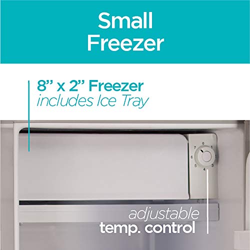BLACK+DECKER BCRK32V Compact Refrigerator Energy Star Single Door Mini Fridge with Freezer, 3.2 Cubic Ft., VCM, Gray
