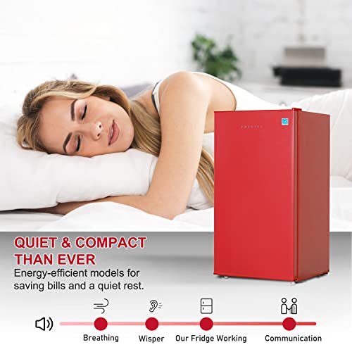 Frestec 3.1 CU' Mini Refrigerator, Compact Refrigerator, Small Refrigerator with Freezer, Red (FR 310 RED)