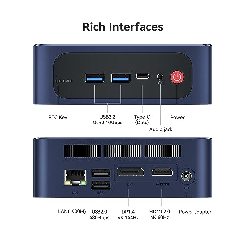 Beelink SEi12 Mini PC,12th Generation Intel Core i5-12450H up to 4.4GHz(8C/12T),Mini Computer with 16GB DDR4 RAM/500GB M.2 2280 NVMe PCle 4.0 SSD,4K FPS/WiFi 6/BT5.2/Dual-Screen Display