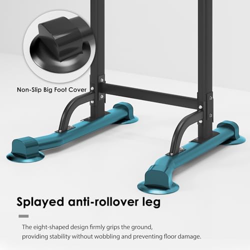Power Tower Pull Up Bar Dip Station and Height Adjustable Dip Bar Stand, Multi-Function Home Gym Exercise Equipment Strength Training Fitness Workout Station