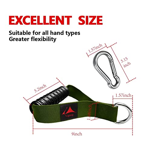 Heavy Duty Gym Exercise Handles Attachment for Cable Machine,Resistance Band,Pulley System Home Fitness Workout Equipment, with Elastic Rubber Grip and 2 Large Carabiners