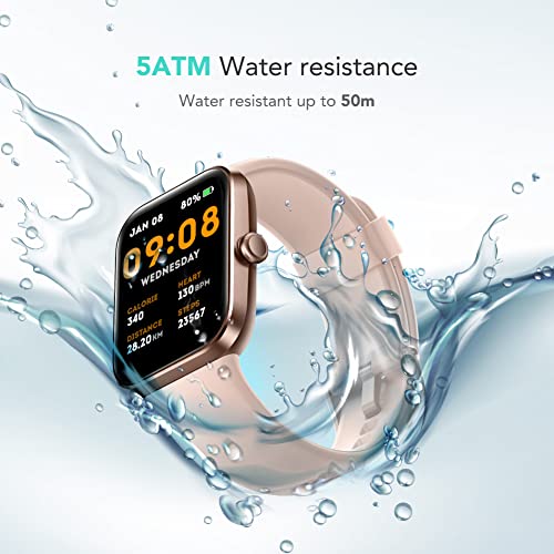 SKG Smart Watch for Women, Fitness Tracker 5ATM Swimming Waterproof, Health Monitor for Heart Rate, Blood Oxygen & Sleep, 1.7'' Touch Screen Smartwatch Fitness Watch for Android-iPhone iOS, V7
