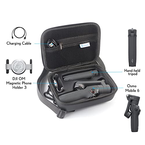 Skyreat Osmo Mobile 6 Case,PU Leather Portable Storage OM 6 Case Shoulder Bag for DJI OM 6 Smartphone Gimbal Stabilizer Accessories