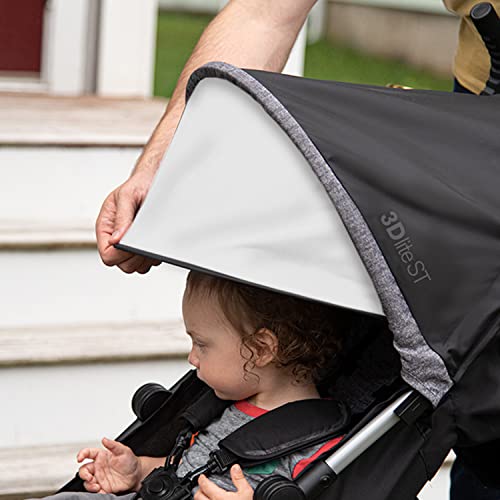 Summer Infant 3Dlite ST Convenience Stroller, Black & Gray - Lightweight Stroller with Steel Frame, Large Seat Area, Multi-Position Recline, Storage Basket - for Travel and More