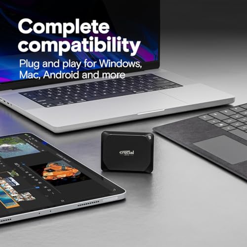 Crucial X10 Pro 4TB Portable SSD - Up to 2100MB/s Read, 2000MB/s Write - Water and dust Resistant, PC and Mac, with Mylio Photos+ Offer - USB 3.2 External Solid State Drive - CT4000X10PROSSD902