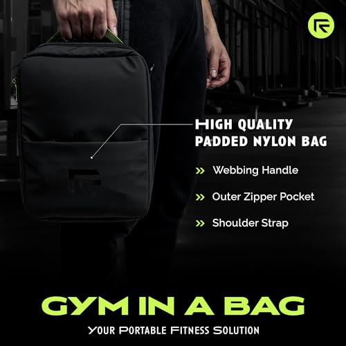 Ex Kit 9-in-1 Gym in a Bag - Stretch, Booty and Resistance Bands with Handles, Door Anchor - Travel, Office and at Home Workout Equipment Home Gym for Exercise, Yoga, and Fitness