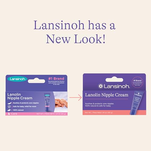 Lansinoh Lanolin Nipple Cream, Safe Nipple Balm for Baby and Mom, Breastfeeding Essentials, 1.41 Ounces