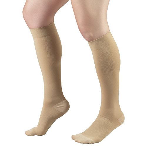 Truform Surgical Stockings, 18 mmHg Compression for Men and Women, Knee High Length, Closed Toe, Beige, X-Large