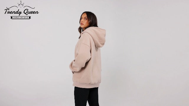 Trendy Queen Womens Oversized Hoodies Fleece Sweatshirts Long Sleeve Sweaters Pullover Fall Clothes with Pocket