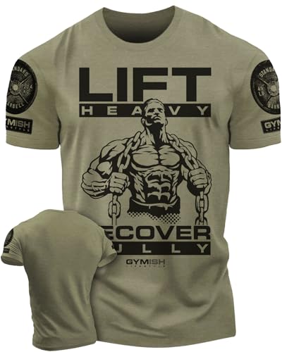 Lift Heavy Recover Fully T-Shirts for Workout, Funny Gym Shirt for Men