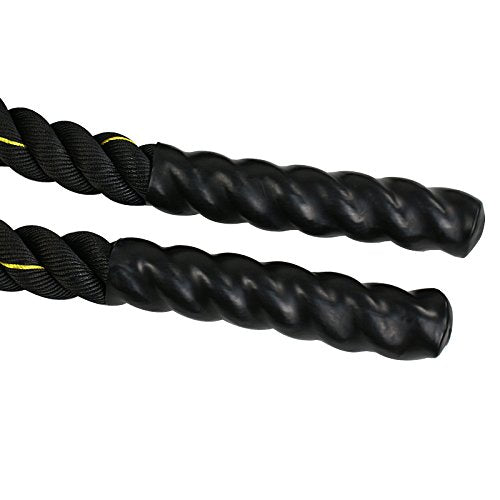 ZENY Exercise Battle Rope 1.5/2 Inch Diameter 30ft/40ft/50ft Length Poly Dacron Workout Exercise Training Rope Core Strength Muscles Building Conditioning Rope Home Gym Equipment